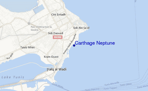 Carthage Neptune location map