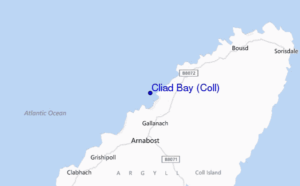 Cliad Bay (Coll) location map