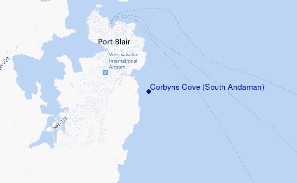 Corbyns Cove (South Andaman) location map