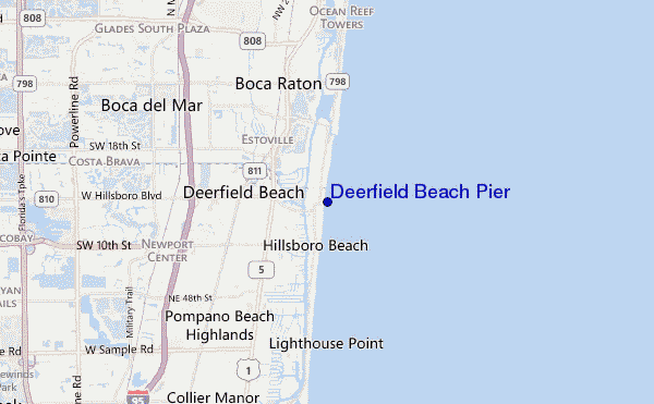 Deerfield Beach Pier location map