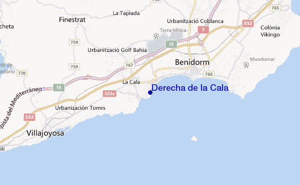 Derecha de la Cala location map