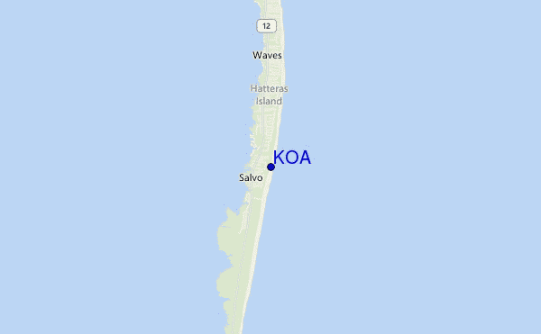 K.O.A location map
