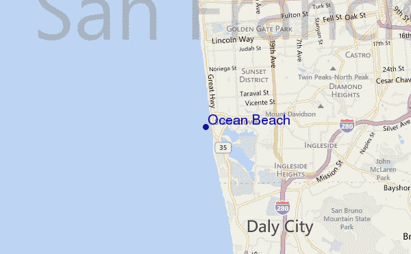 Ocean Beach location map