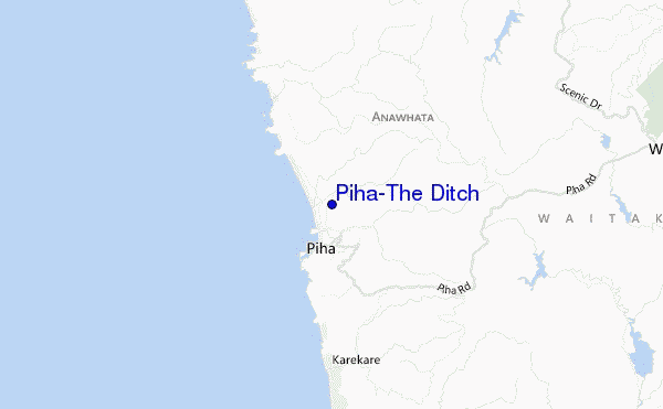 Piha-The Ditch location map