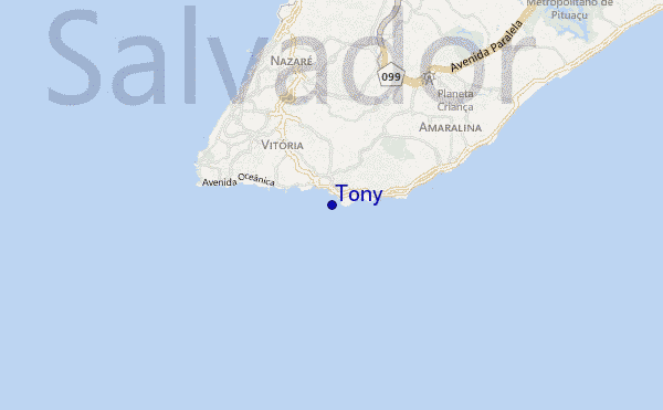 Tony location map