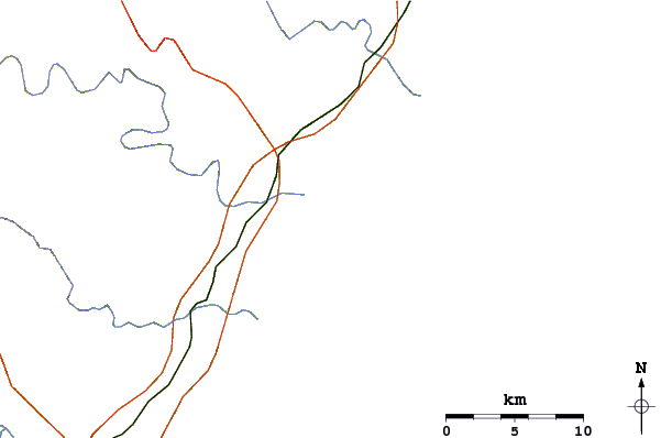 Estradas e rios ao redor Blythedale