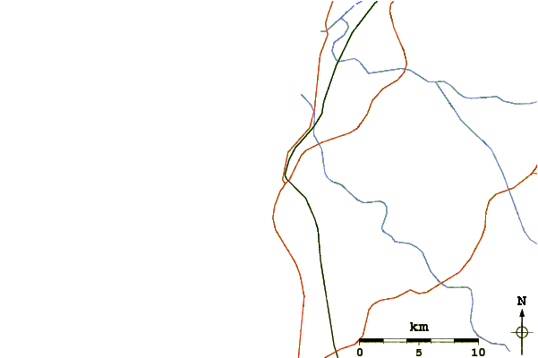 Estradas e rios ao redor Briech