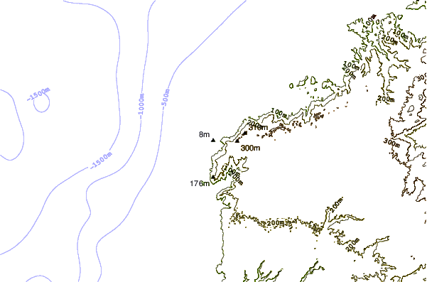 Litoral ao redor Cabo Blanquillo