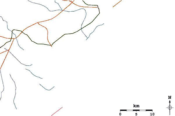 Estradas e rios ao redor Canto de Sarney