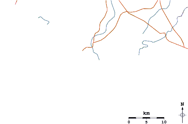 Estradas e rios ao redor Chacahua