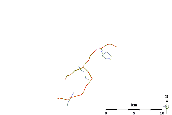 Estradas e rios ao redor Cliad Bay (Coll)