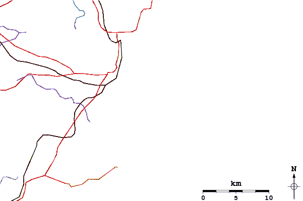 Estradas e rios ao redor Coogee