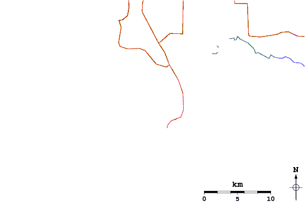 Estradas e rios ao redor Deepdene