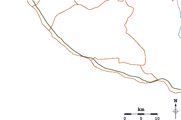 Estradas e rios ao redor Dewata