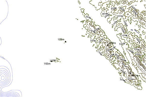 Litoral ao redor Drakes Estero