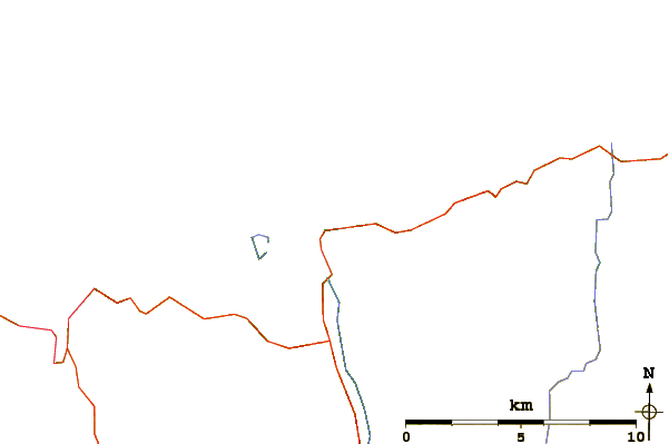 Estradas e rios ao redor Farr Bay