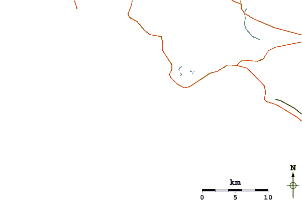 Estradas e rios ao redor Flatrock