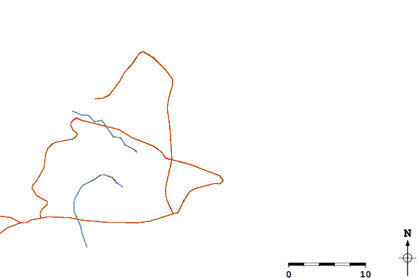 Estradas e rios ao redor Guacuco