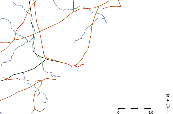 Estradas e rios ao redor Hanuman Point (Tenneti Park)