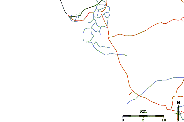 Estradas e rios ao redor La Barossa