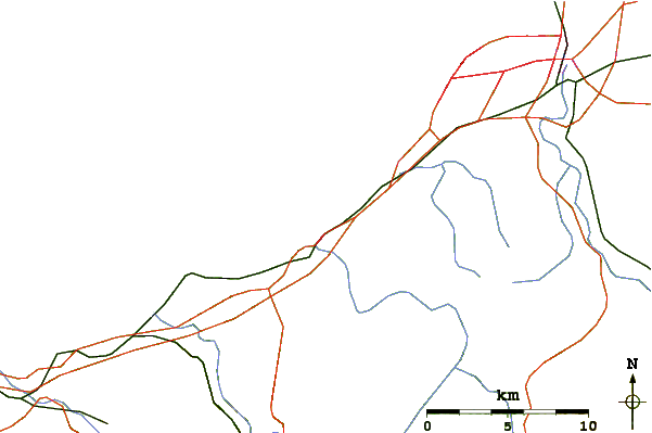 Estradas e rios ao redor Lafitenia