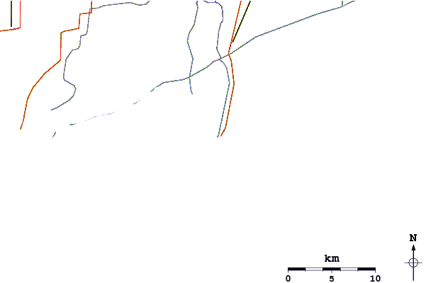 Estradas e rios ao redor Matagorda