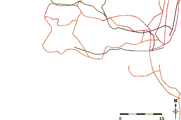 Estradas e rios ao redor Parede