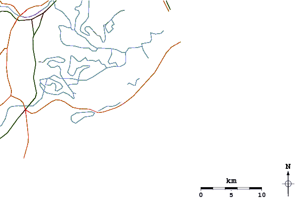 Estradas e rios ao redor Pedra Magra