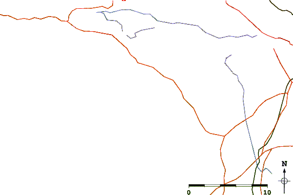 Estradas e rios ao redor Penhors