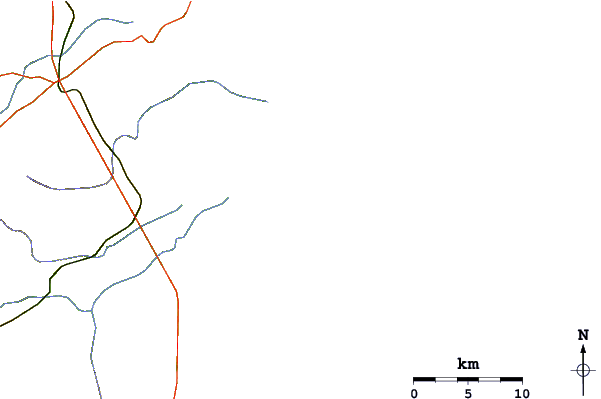 Estradas e rios ao redor Pontal (Baia Formosa)