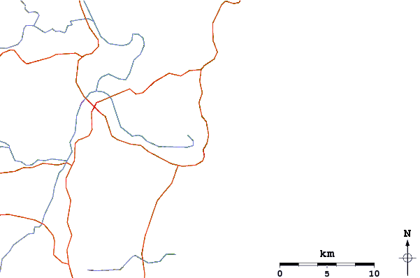 Estradas e rios ao redor Tathra