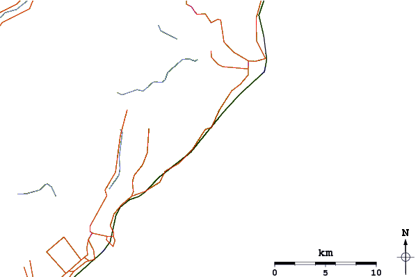 Estradas e rios ao redor Waipapa Bay