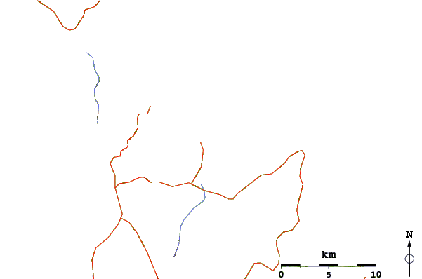Estradas e rios ao redor Whangapoua