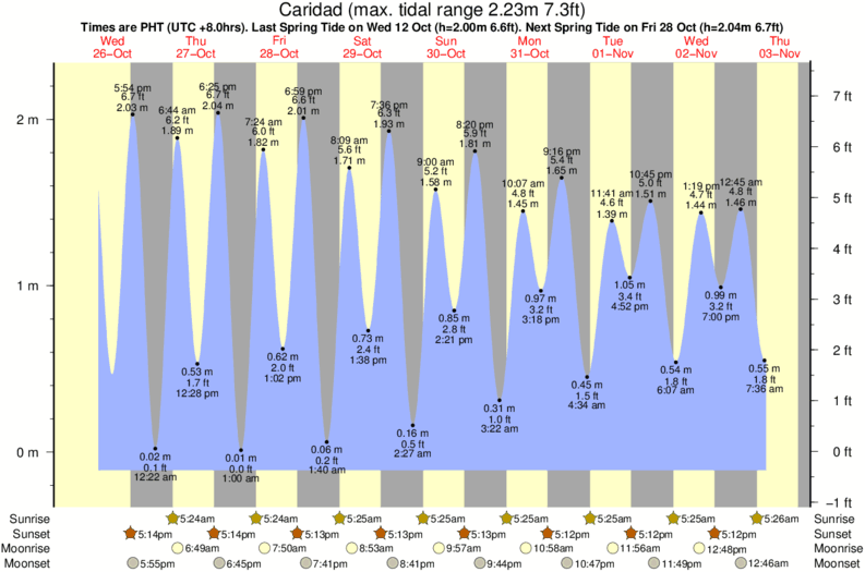 tide graph for Caridad surf break