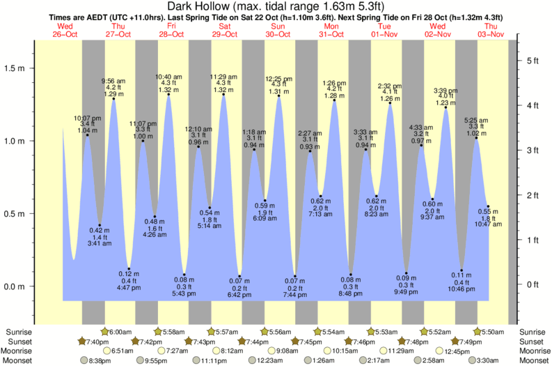 tide graph for Dark Hollow surf break
