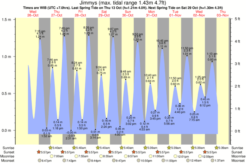 tide graph for Jimmys surf break