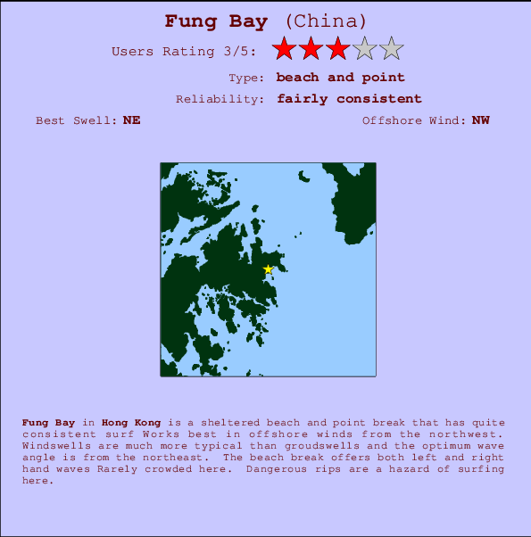 Fung Bay mapa de localização e informação de surf