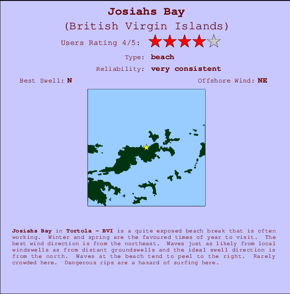 Josiahs Bay mapa de localização e informação de surf