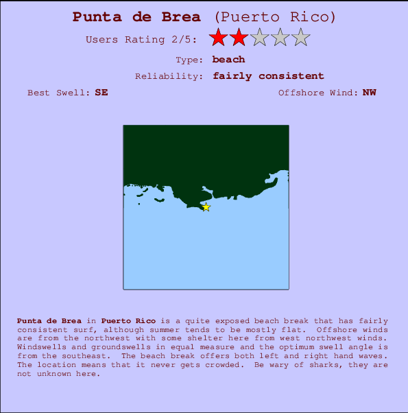 Punta de Brea mapa de localização e informação de surf