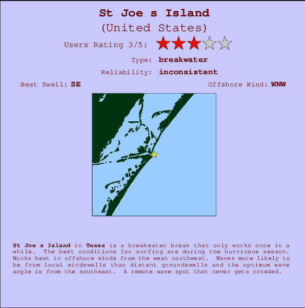 St Joe s Island mapa de localização e informação de surf