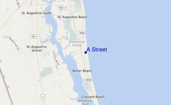 mapa de localização de A Street