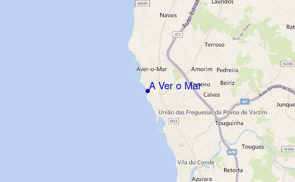mapa de localização de A Ver o Mar