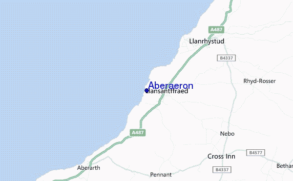 mapa de localização de Aberaeron