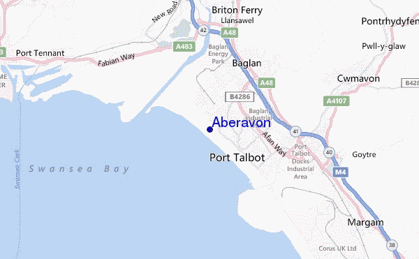 mapa de localização de Aberavon