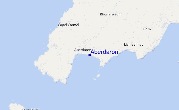 mapa de localização de Aberdaron