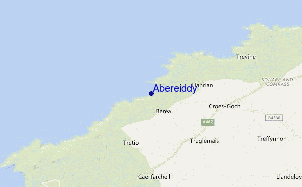 mapa de localização de Abereiddy