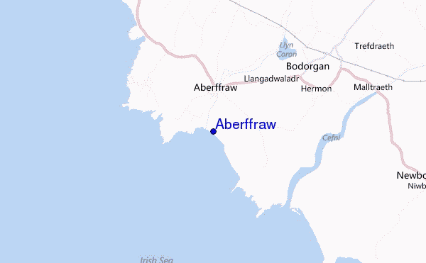 mapa de localização de Aberffraw