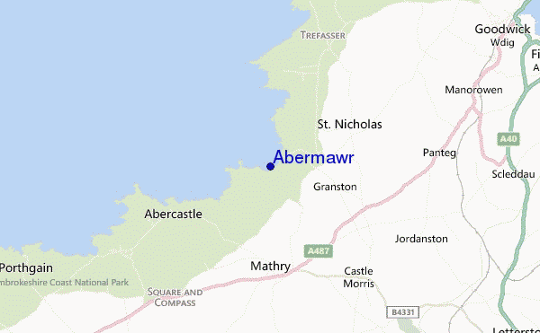mapa de localização de Abermawr