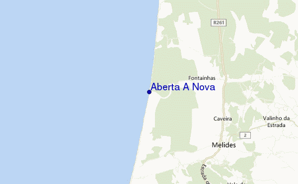mapa de localização de Aberta A Nova