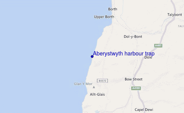 mapa de localização de Aberystwyth harbour trap